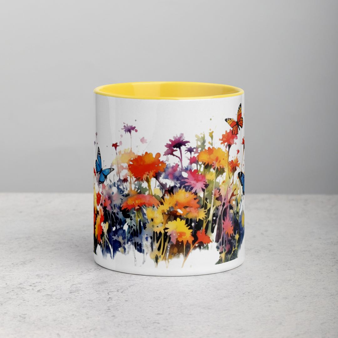 Butterflies & Wildflowers - Mug with Color Inside