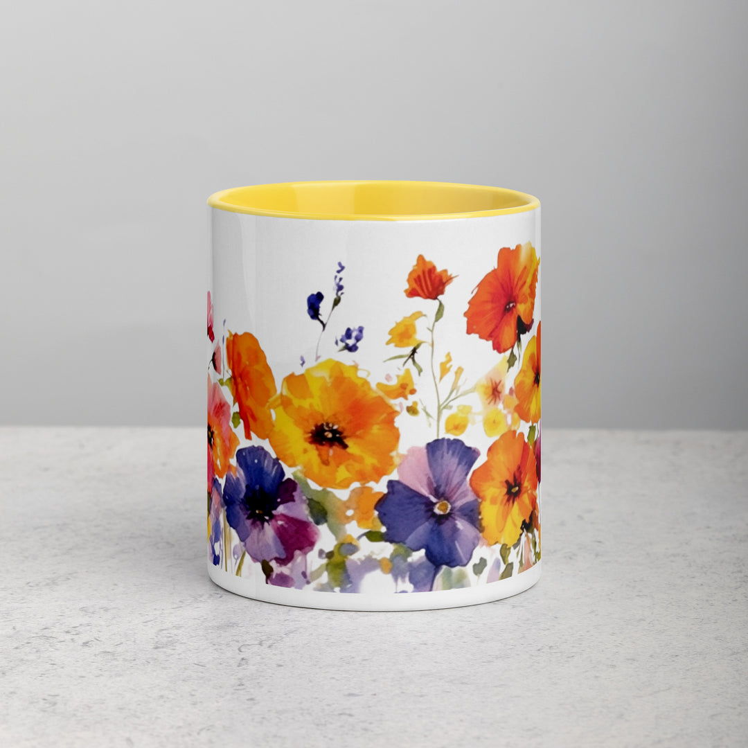 Wild Pansies - Mug with Color Inside