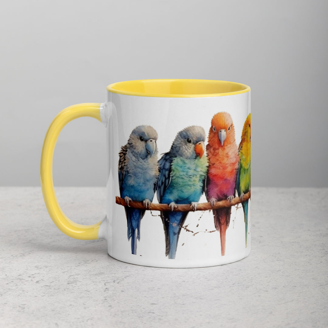 Parakeets - Mug with Color Inside