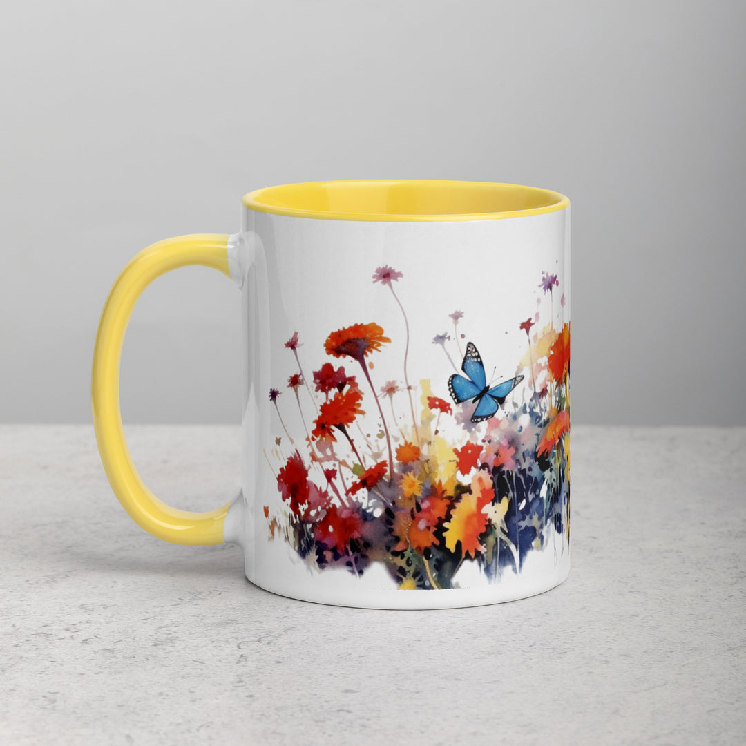 Butterflies & Wildflowers - Mug with Color Inside