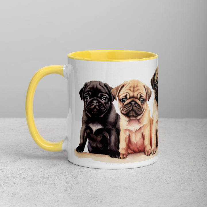 Pug Pups - Mug with Color Inside