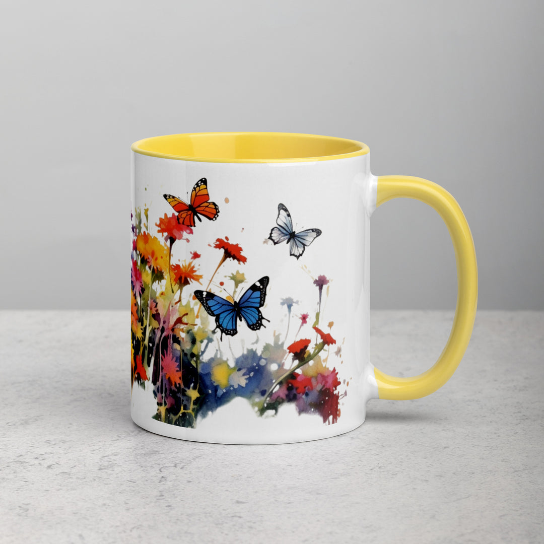 Butterflies & Wildflowers - Mug with Color Inside