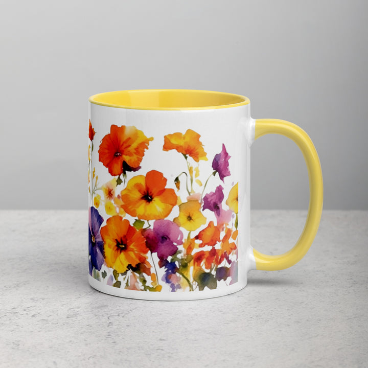 Wild Pansies - Mug with Color Inside