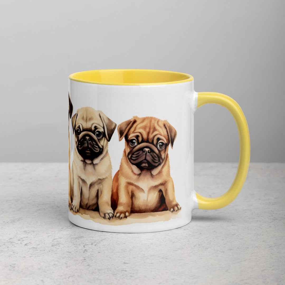 Pug Pups - Mug with Color Inside