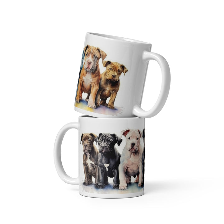 Pitbull Puppies  - White glossy mug