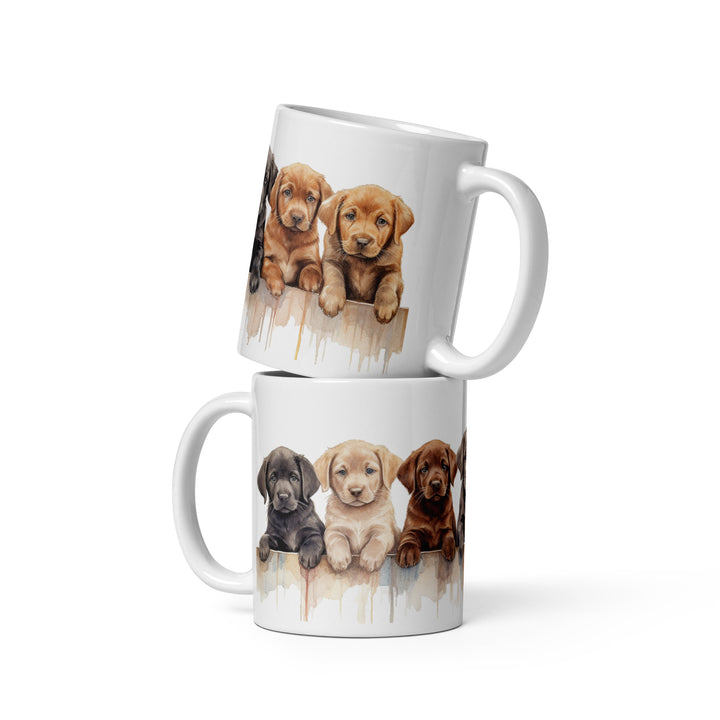 Labrador Puppies - White glossy mug