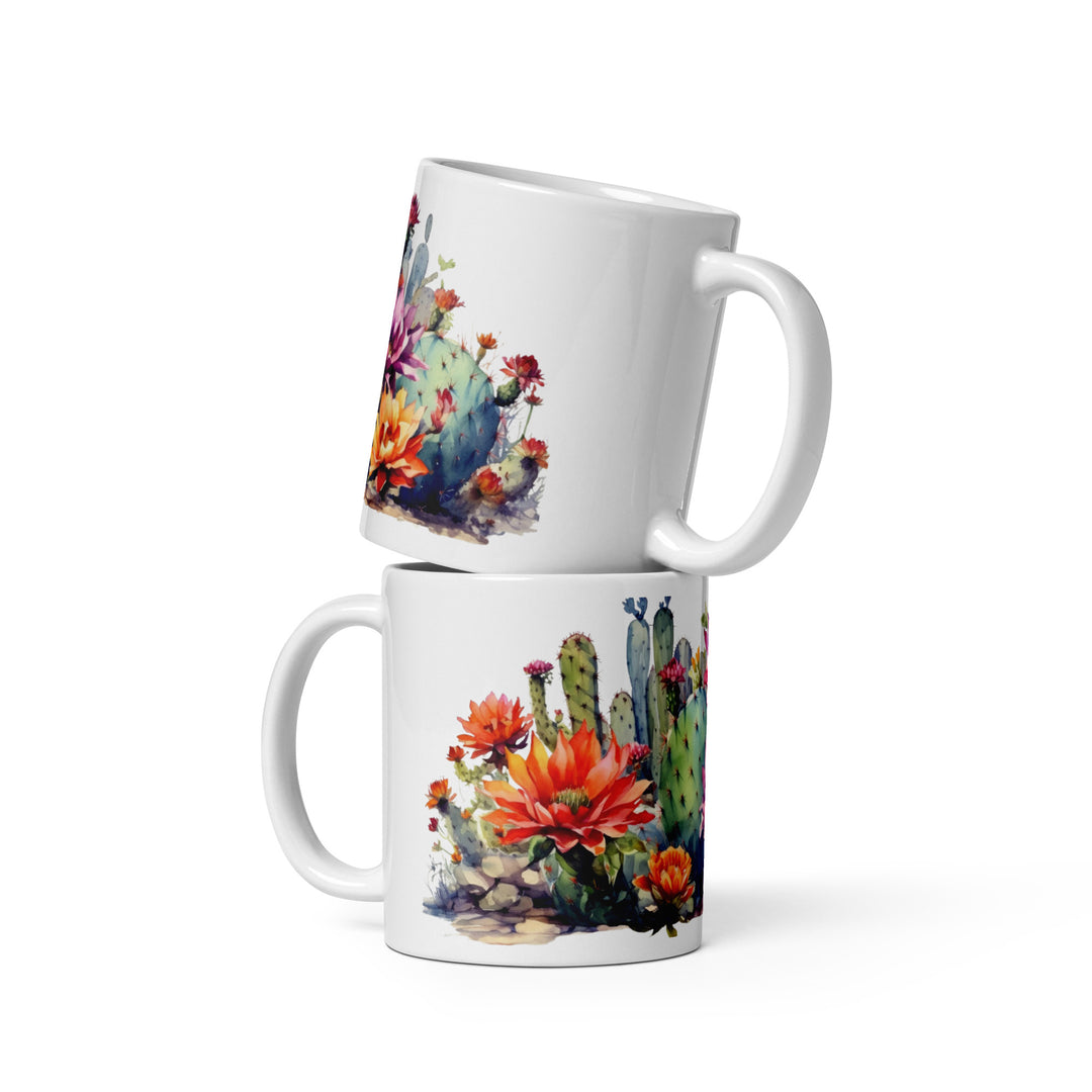 Desert Blossoms - White glossy mug