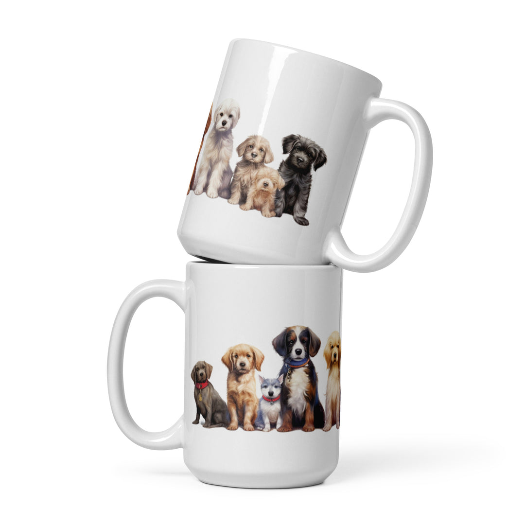 Puppies - White glossy mug