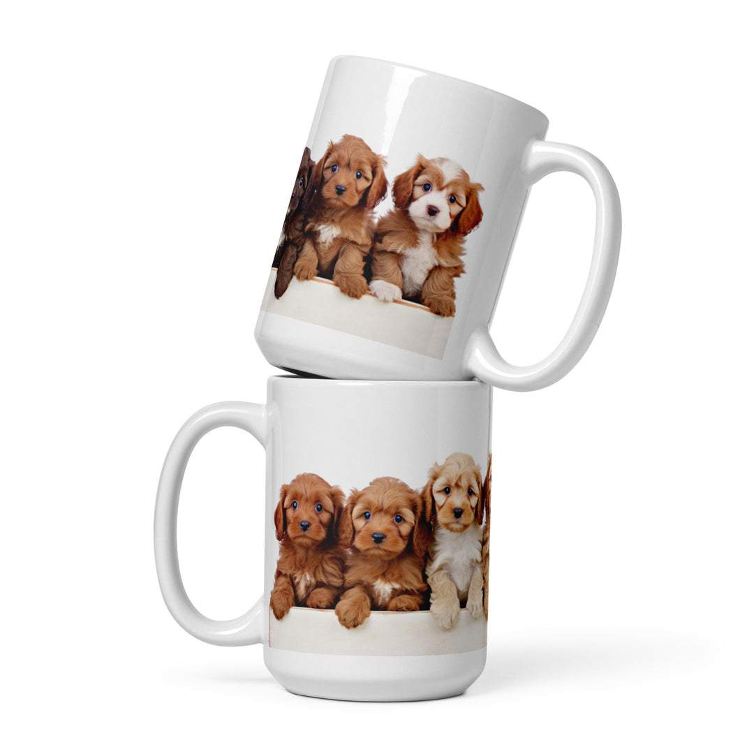 Lab Puppies - White glossy mug