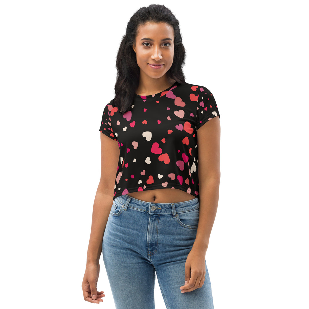 Heart-throb Print Crop Tee