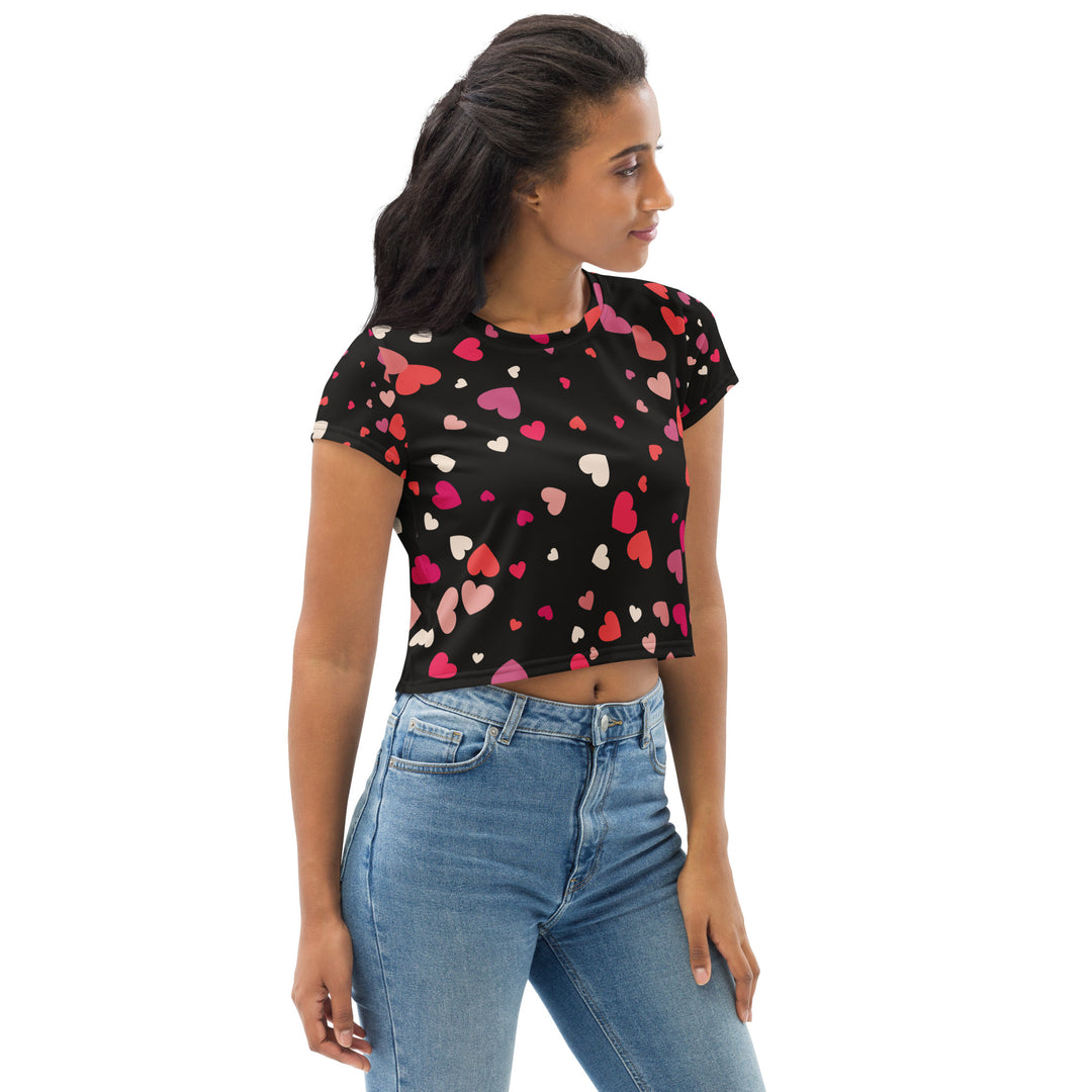 Heart-throb Print Crop Tee